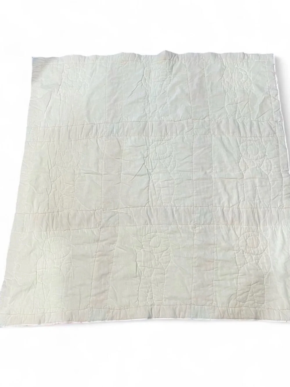 Vintage Handstitched Overall Sam Applique Baby Quilt - Red, Blue, Navy, Pink